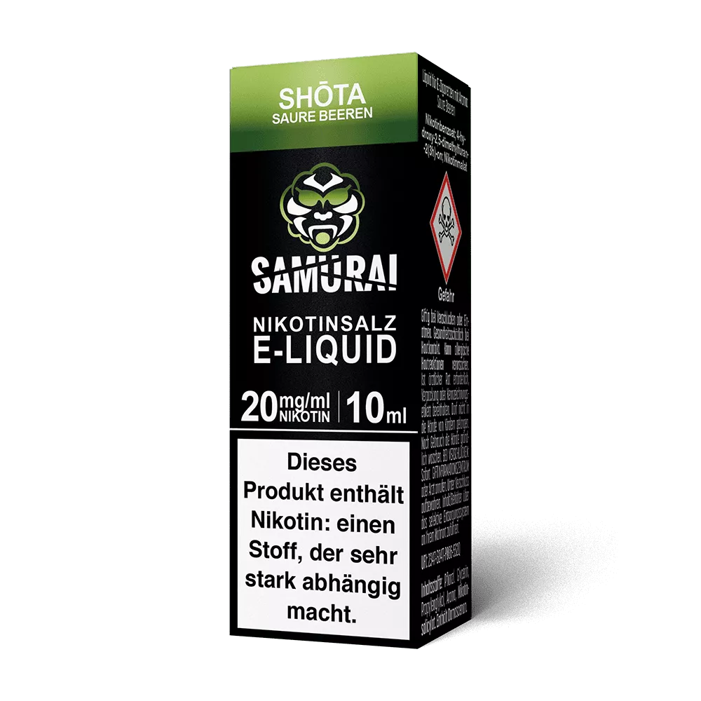 Samurai Nikotinsalz - Shota Saure Beeren - Liquid 20mg 10ml STEUERWARE