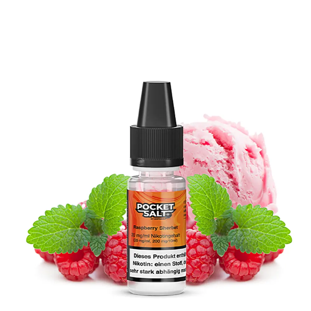 Pocket Salt Nikotinsalz - Raspberry Sherbet - 10ml Liquid 20mg STEUERWARE