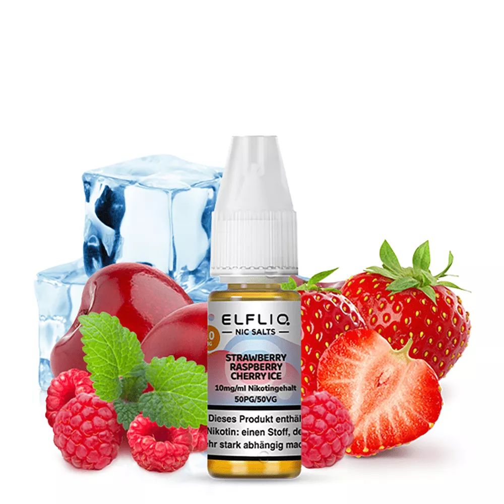 Elfliq by Elfbar Nikotinsalz - Strawberry Raspberry Cherry Ice - Liquid 10mg 10ml STEUERWARE