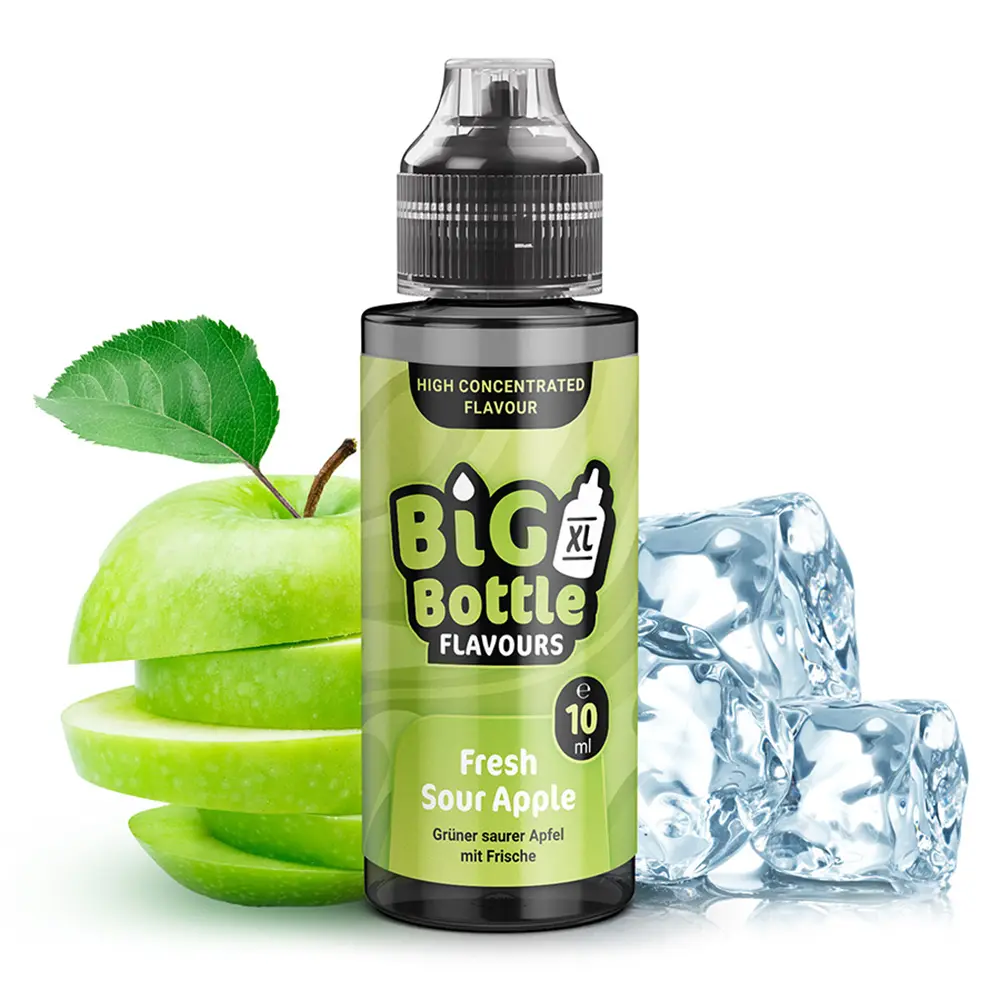 Big Bottle Flavours Aroma - Fresh Sour Apple - 10ml in 120ml Flasche STEUERWARE
