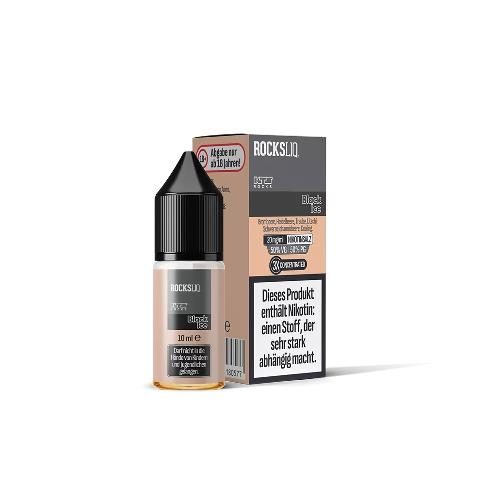 KTS Rocksliq Nikotinsalz - Black Ice - 10ml Liquid 20mg STEUERWARE