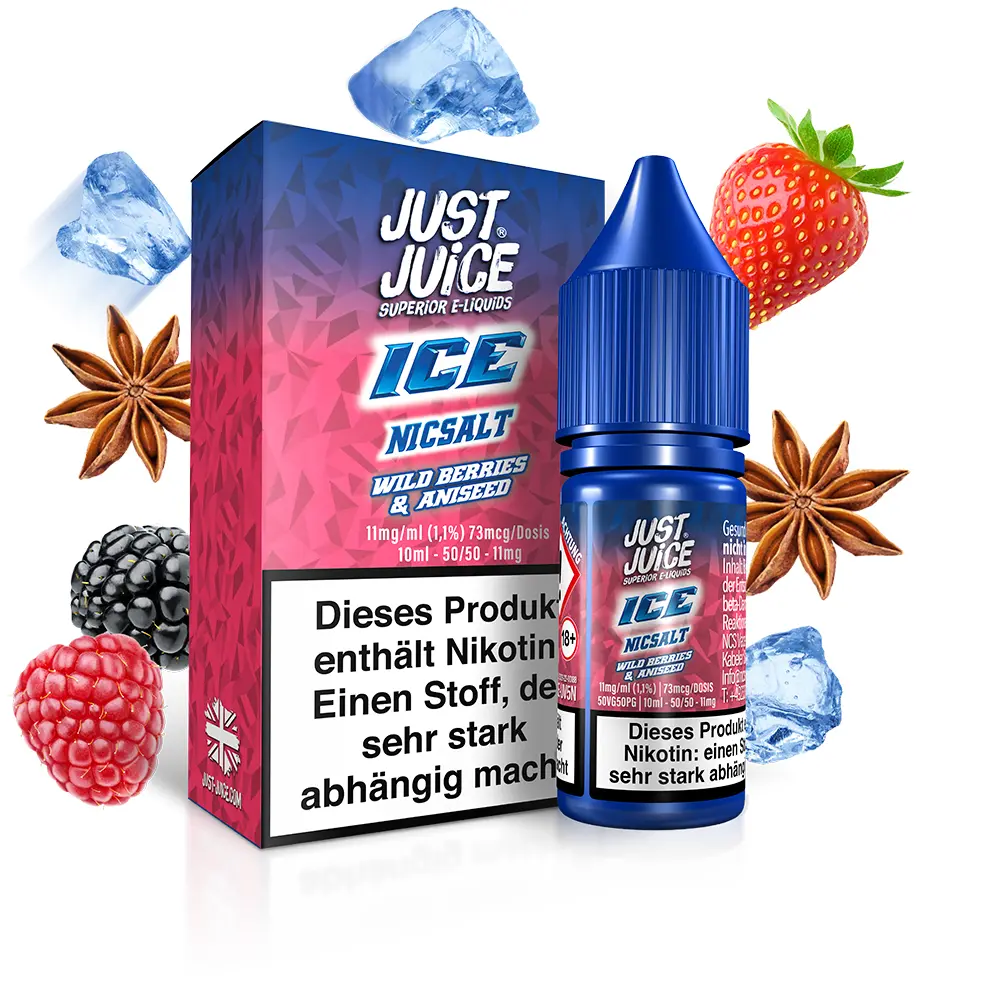 Just Juice Nikotinsalz - Wild Berries & Aniseed ICE - 10ml 11mg STEUERWARE