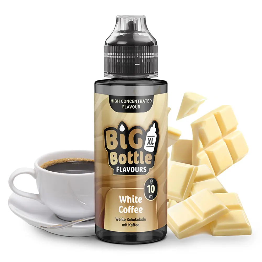 Big Bottle Flavours Aroma - White Coffee - 10ml in 120ml Flasche STEUERWARE