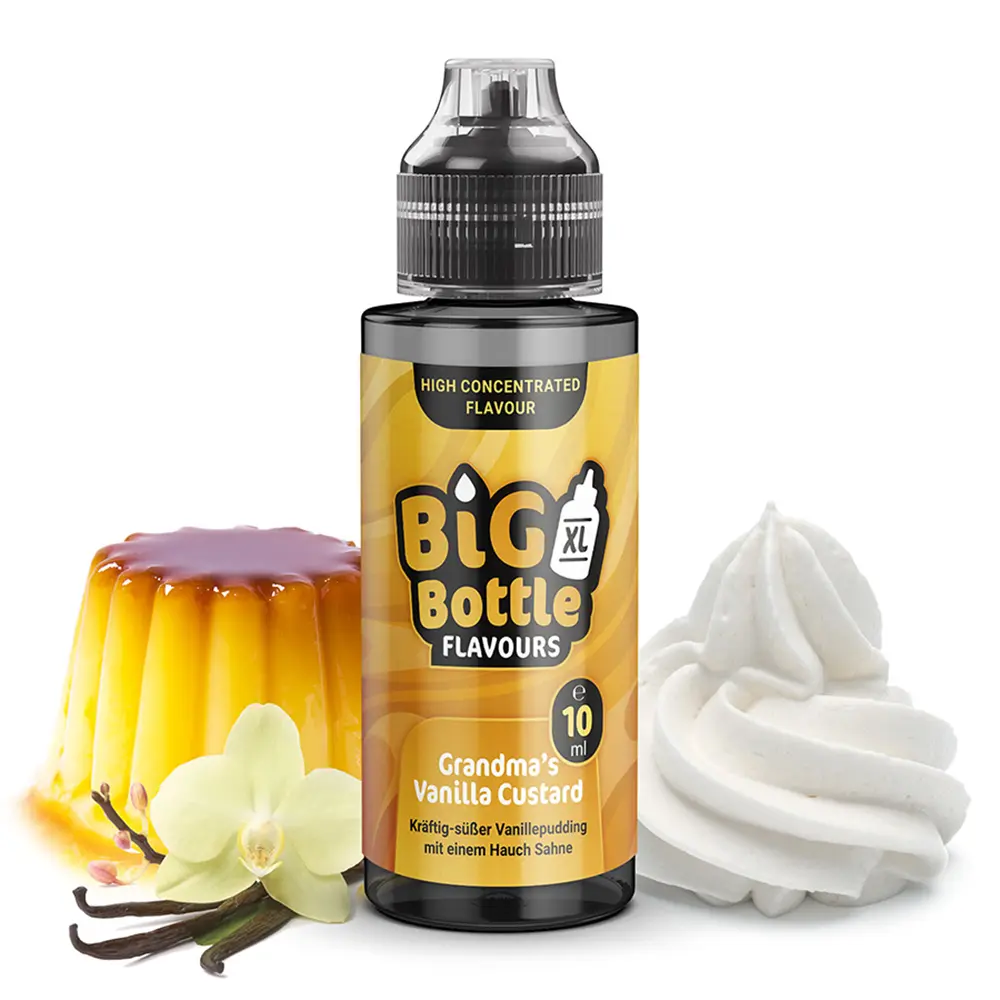 Big Bottle Flavours Aroma - Grandmas Vanilla Custard - 10ml in 120ml Flasche STEUERWARE