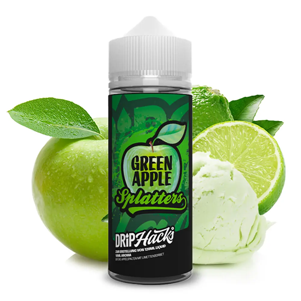 Drip Hacks Green Apple Splatters 10ml in 120ml Flasche STEUERWARE