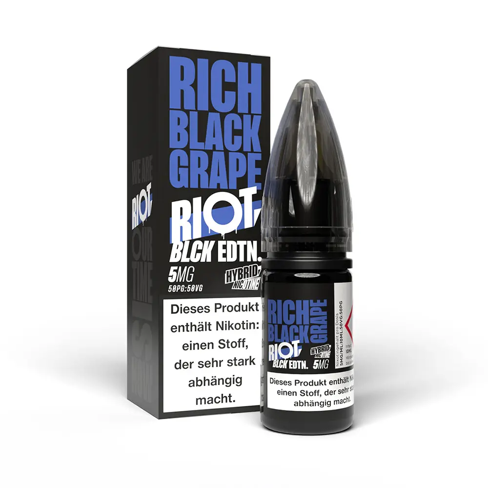 Riot Squad Hybrid Nikotinsalz - Black Edition Rich Black Grape- 5mg 10ml STEUERWARE