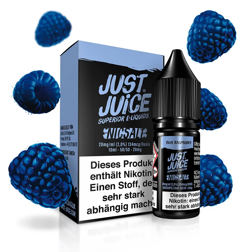 Just Juice Nikotinsalz - Blue Raspberry - 10ml 20mg STEUERWARE