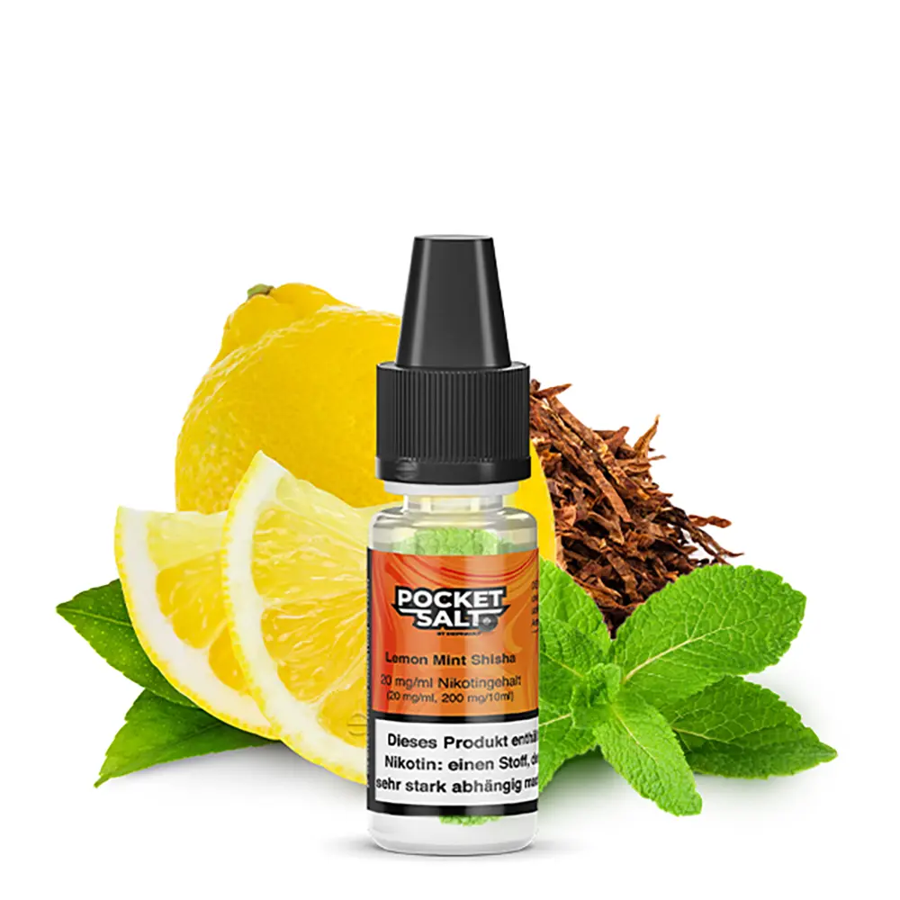Pocket Salt Nikotinsalz - Lemon Mint Shisha - 10ml Liquid 20mg STEUERWARE