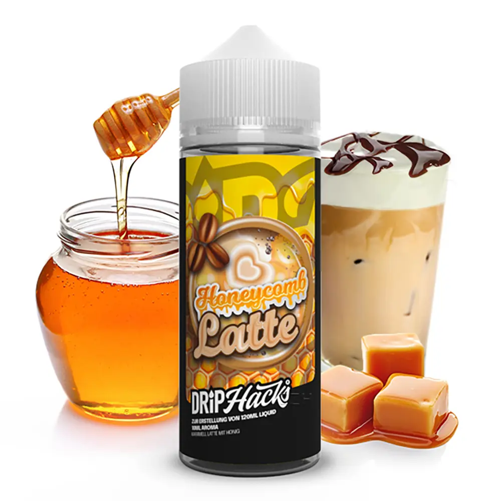 Drip Hacks Honeycomb Latte 10ml in 120ml Flasche STEUERWARE