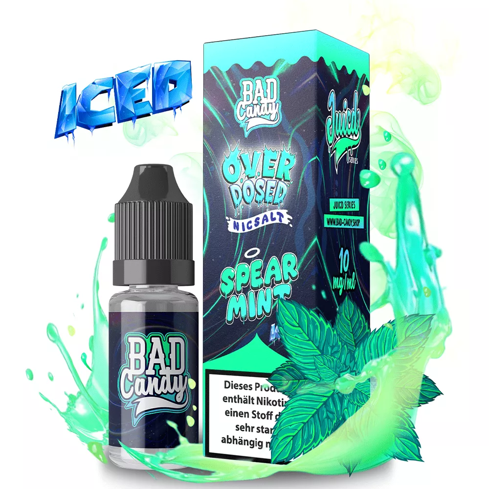 Bad Candy Nikotinsalz - Spearmint Iced - Overdosed 10ml Liquid 10mg STEUERWARE