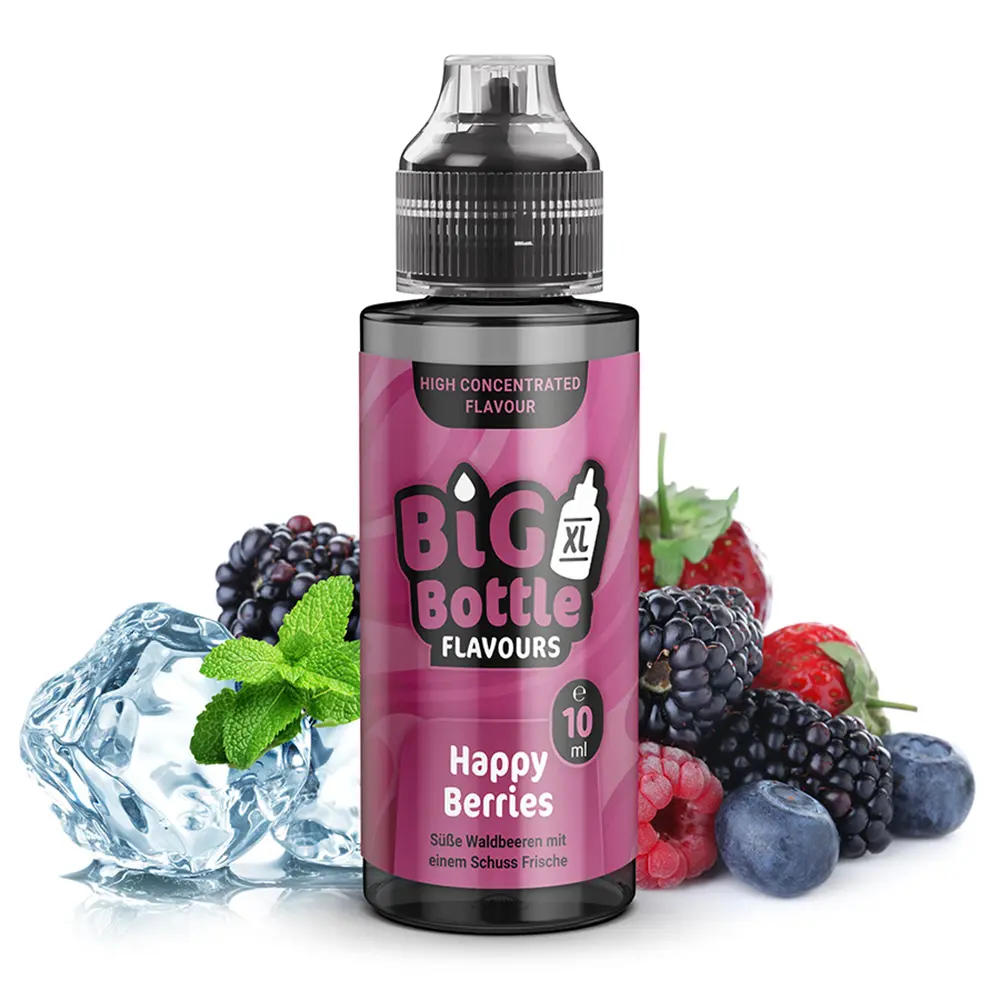 Big Bottle Flavours Aroma - Happy Berries - 10ml in 120ml Flasche STEUERWARE