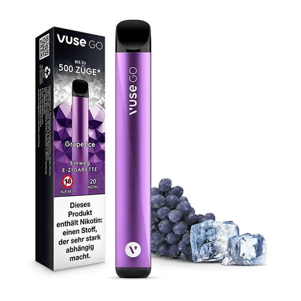 Vuse GO Grape Ice 20mg Einweg E-Zigarette STEUERWARE