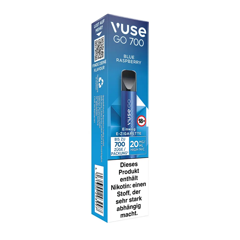Vuse GO 700 Blue Raspberry 20mg Einweg E-Zigarette STEUERWARE