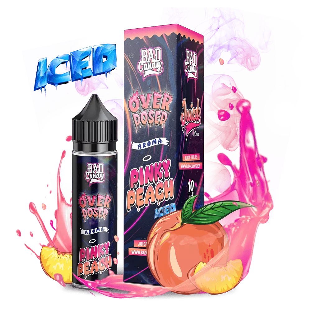 Bad Candy Longfill - Pinky Peach Iced - Overdosed 10ml Aroma in 60 ml Flasche STEUERWARE