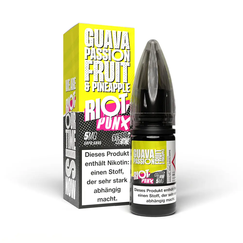 Riot Squad Hybrid Nikotinsalz - PUNX Guava, Passionsfruit & Pineapple - 5mg 10ml STEUERWARE