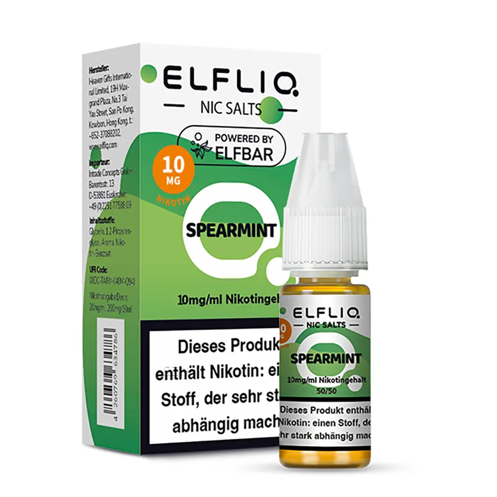Elfliq by Elfbar Nikotinsalz - Spearmint - Liquid 20mg 10ml - STEUERWARE C