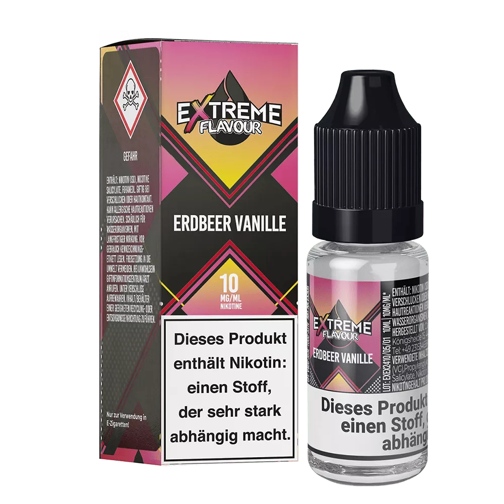 Extreme Flavour - Erdbeer Vanille - 10mg 10ml Hybrid-Nikotinsalzliquid STEUERWARE C