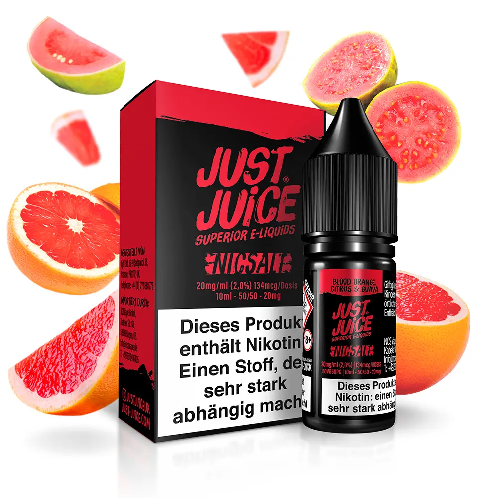 Just Juice Nikotinsalz - Blood Orange Citrus & Guava - 10ml 20mg STEUERWARE