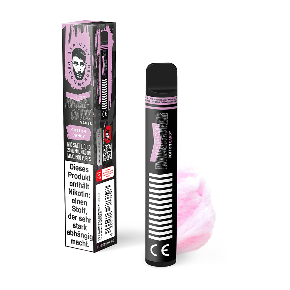 Undercover Vapes Cotton Candy 20mg Einweg E-Zigarette STEUERWARE