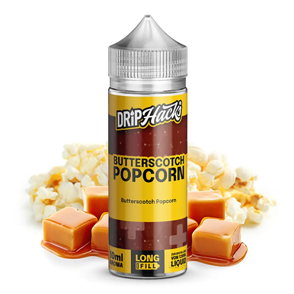 Drip Hacks Butterscotch Popcorn 10ml in 120ml Flasche STEUERWARE