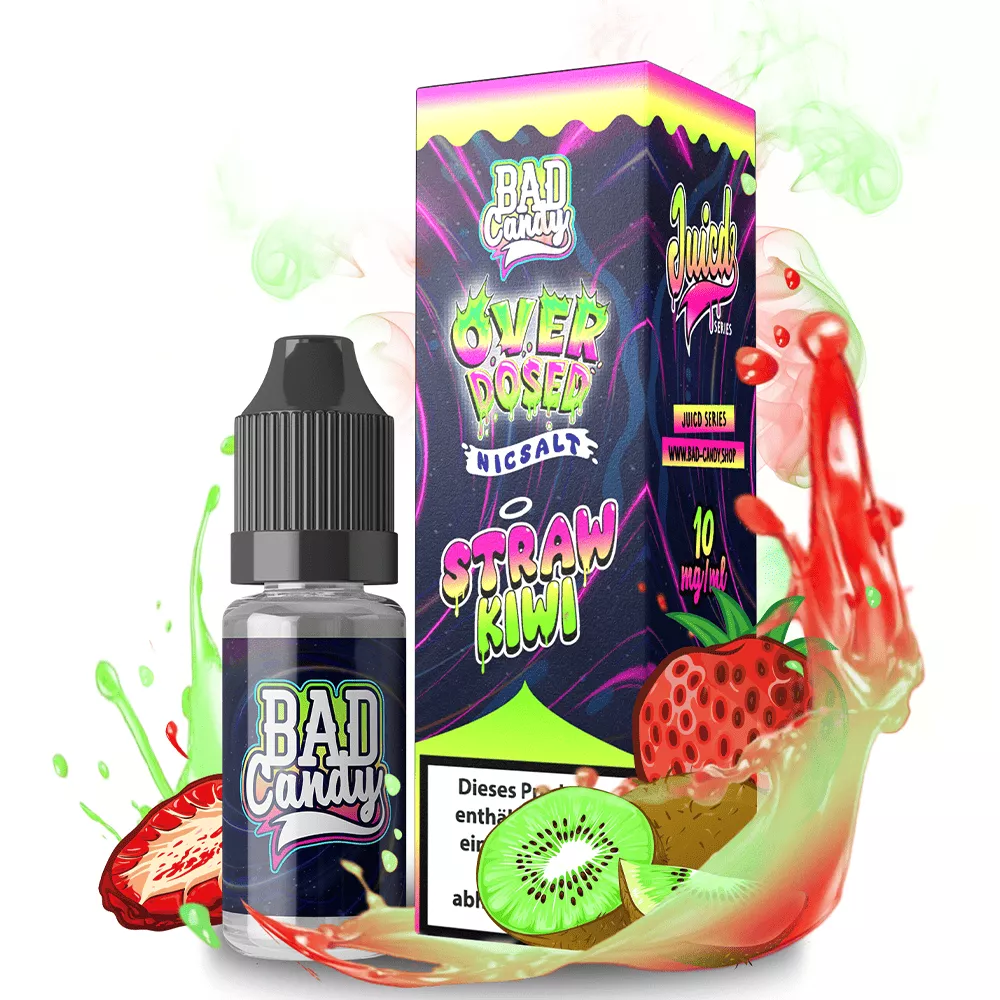 Bad Candy Nikotinsalz - Straw Kiwi - Overdosed 10ml Liquid 10mg STEUERWARE