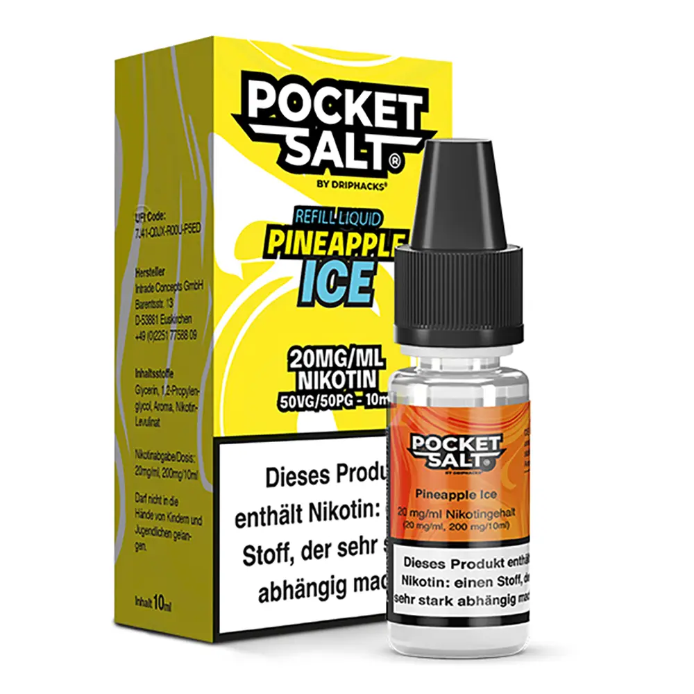 Pocket Salt Nikotinsalz - Pineapple Ice - 10ml Liquid 20mg STEUERWARE