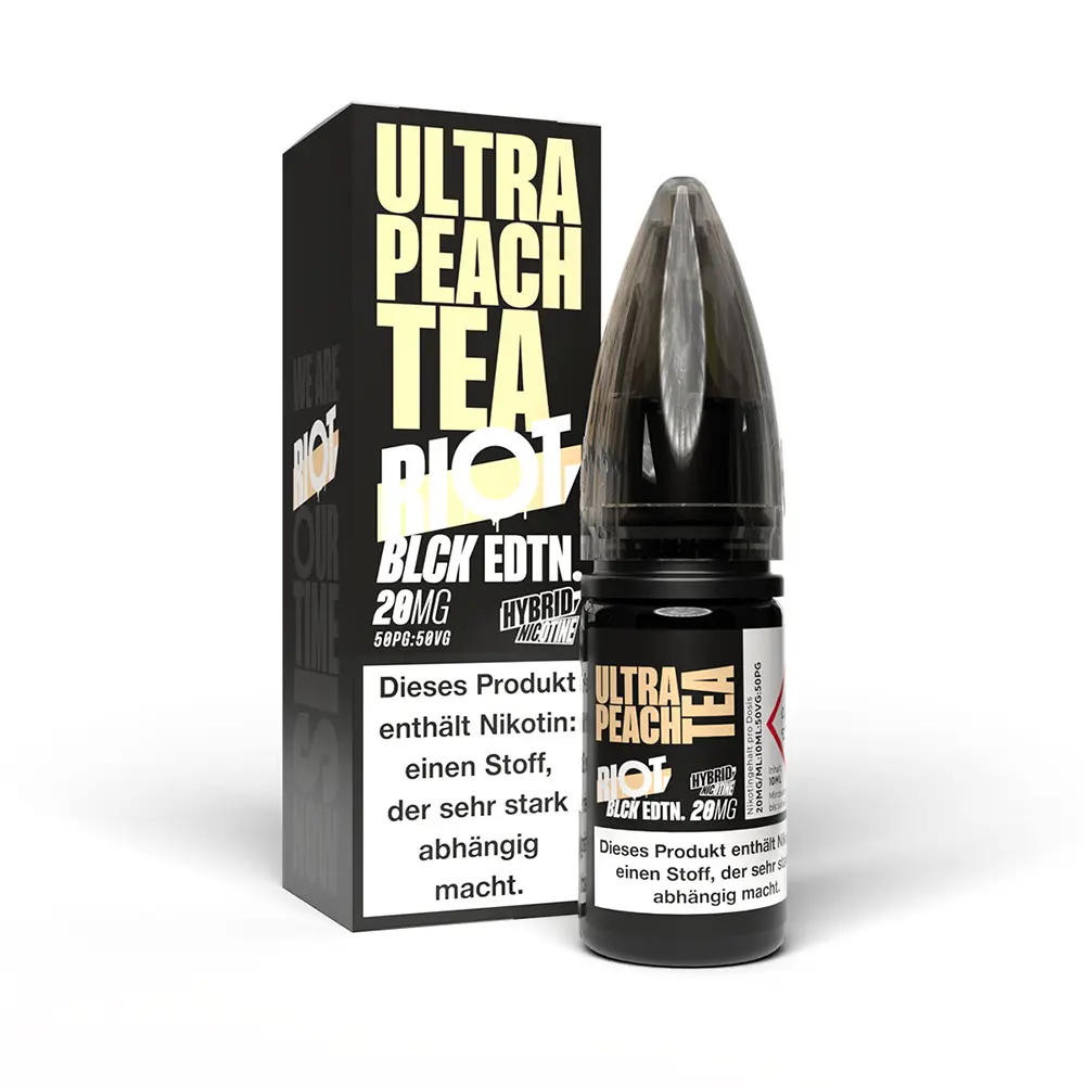Riot Squad Hybrid Nikotinsalz - Black Edition Ultra Peach Tea - 20mg 10ml STEUERWARE