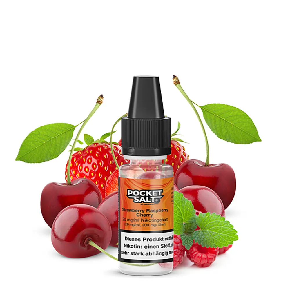 Pocket Salt Nikotinsalz - Strawberry Raspberry Cherry - 10ml Liquid 20mg STEUERWARE