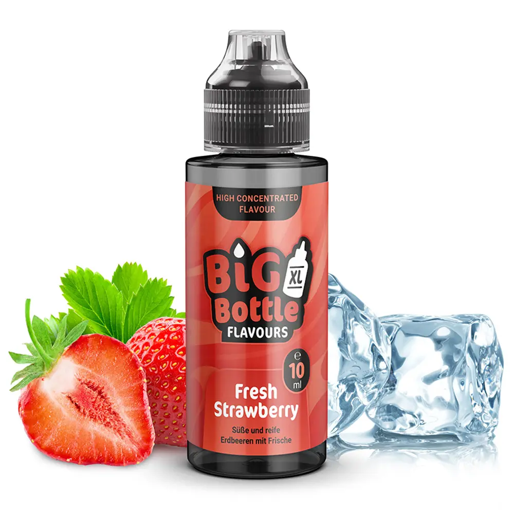 Big Bottle Flavours Aroma - Fresh Strawberry - 10ml in 120ml Flasche STEUERWARE